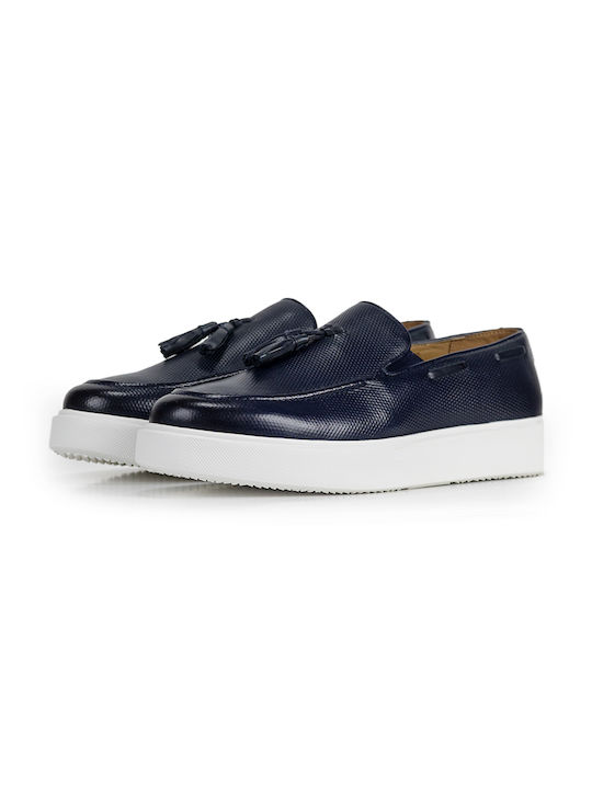 Giacomo Carlo Men's Leather Moccasins Blue