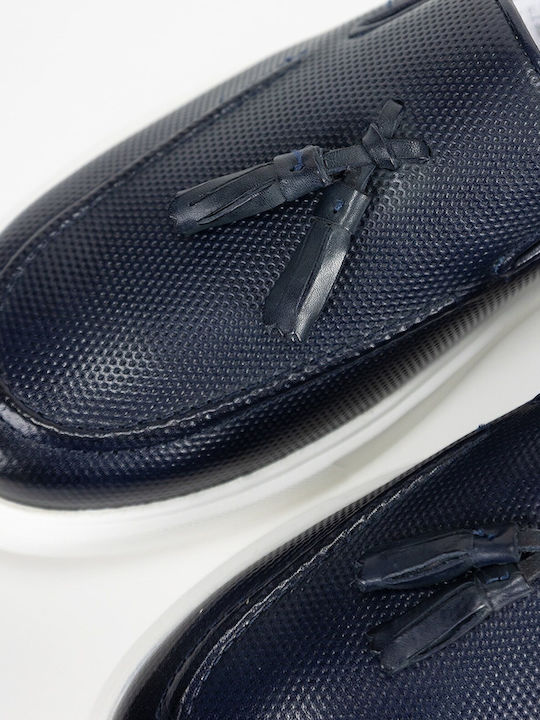 Men's Leather Moccasins Blue