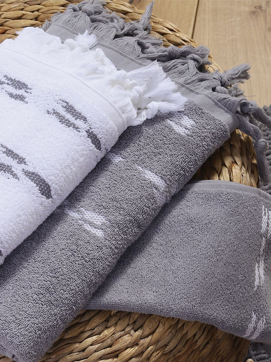 Nef-Nef Homeware Facecloth Garnet 50x90cm Garnet White Weight 500gr/m²