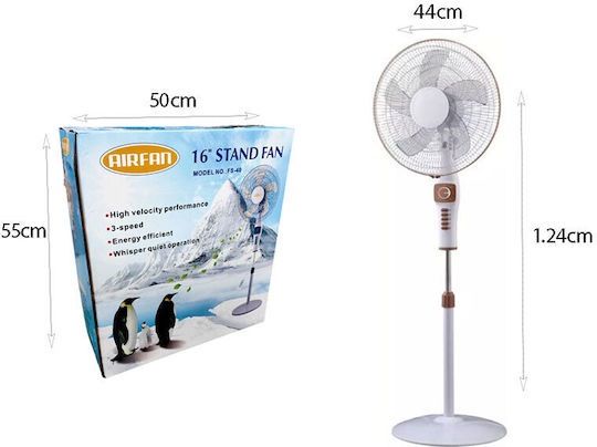 FS-40 Ventilator Pe Piedestal 18W Roșu