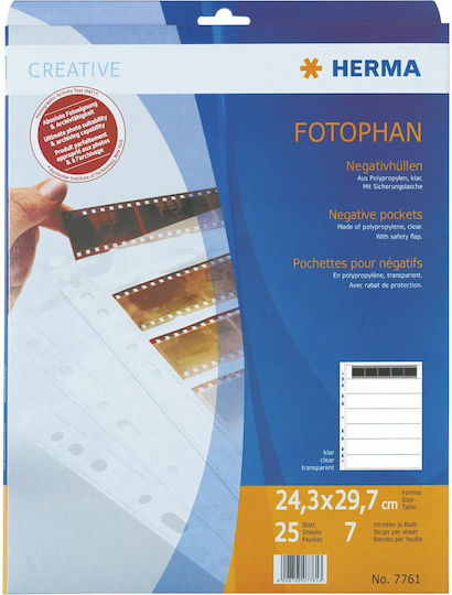 Herma Negative pockets PP Clear 25 Sheets/5-Strips Camera Accessory 7761
