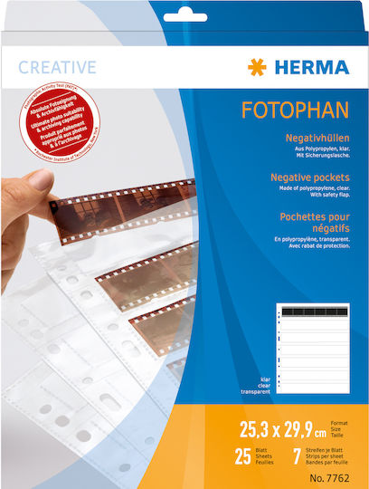 Herma Negative Packets PP Clear 25 Sheets/6-Strips Camera Accessory