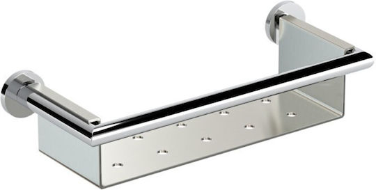 Verdi Omicron Стенен Рафт за баня Метален 34x13x8см Сребриста