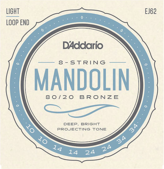 Daddario Mandolin Set Mandolin Strings 80/20 Bronze 10 - 34