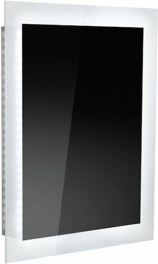 Karag Specchi Rechteckiger Badezimmerspiegel LED aus Edelstahl 40x60cm Weiß