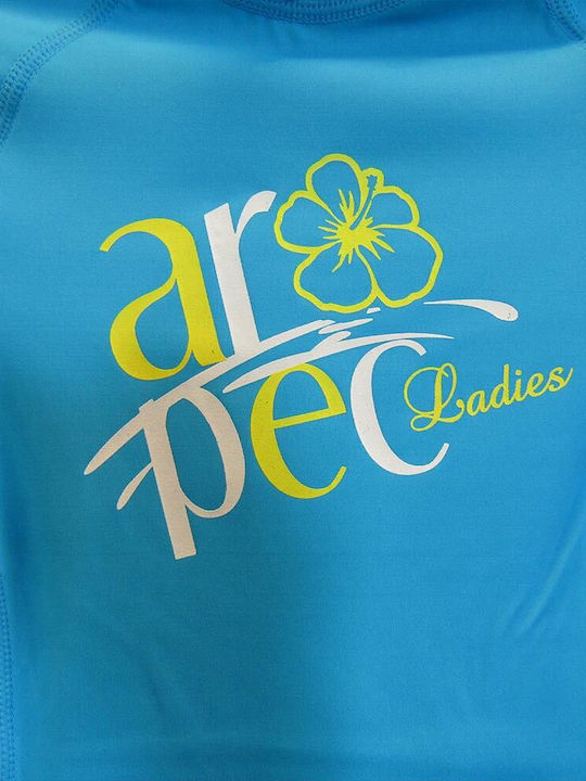 Aropec UPF 50+ Γυναικεία Κοντομάνικη Αντηλιακή Μπλούζα Μπλε