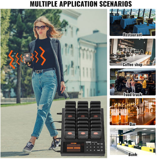 Wireless Ready Order Notification System for Restaurants 998 Channels 24 Devices Vevor Dcpqcqdrcpfxr4k62v2