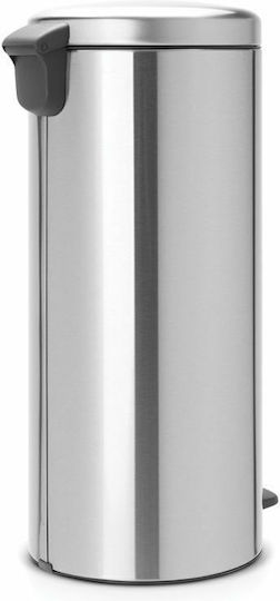 Brabantia Κάδος Απορριμμάτων από Ανοξείδωτο Ατσάλι με Πεντάλ Ασημί 30lt