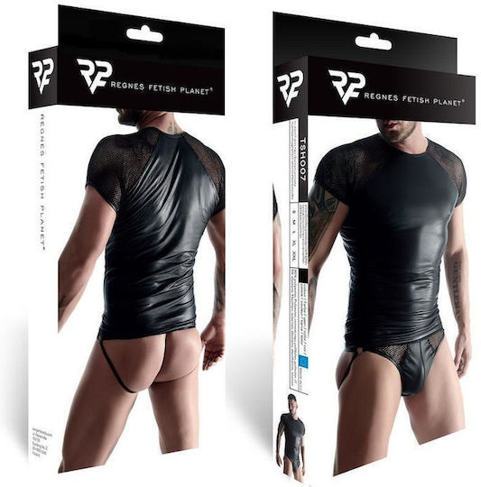Boss Of Toys Мрежест Секси Мъжки Топ Черен