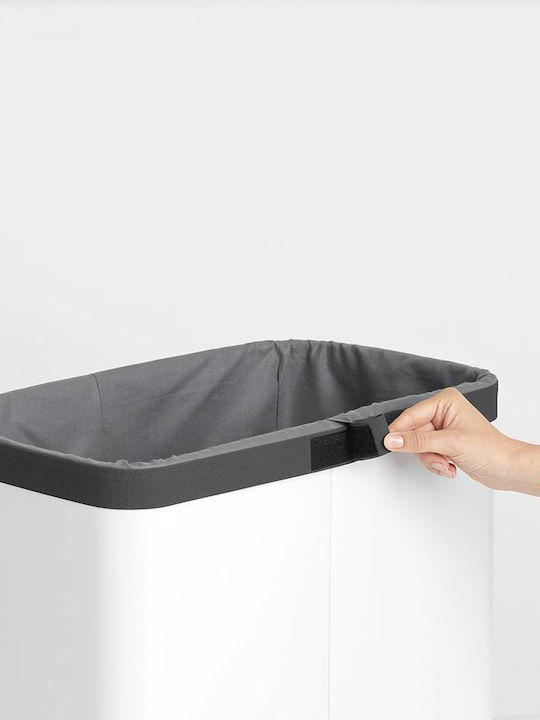 Brabantia Καλάθι Απλύτων Υφασμάτινο Πτυσσόμενο 60lt Λευκό