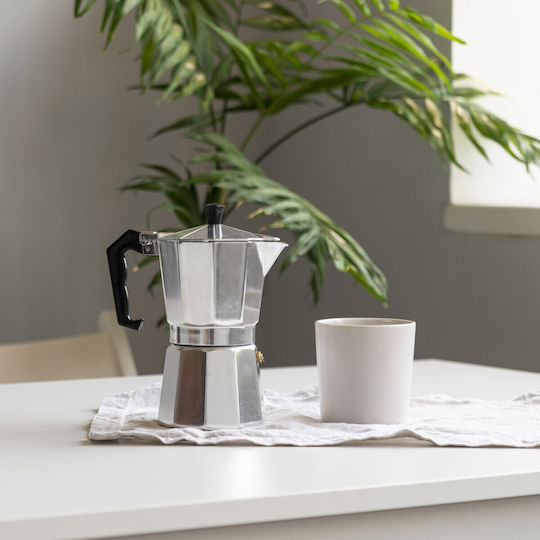Silver Stovetop Espresso Pot for 6Cups Silver