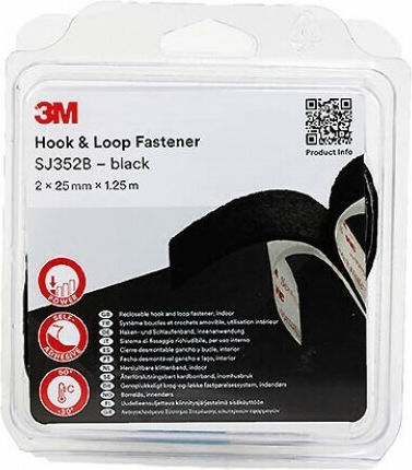 3M Hook&Loop Αρσενικό & Θηλυκό Αυτοκόλλητη Ταινία Χριτς Χρατς Λευκή 1.25mx25mm