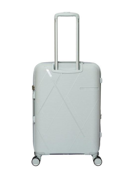 RCM Medium Hard Gray Suitcase with 4 Wheels