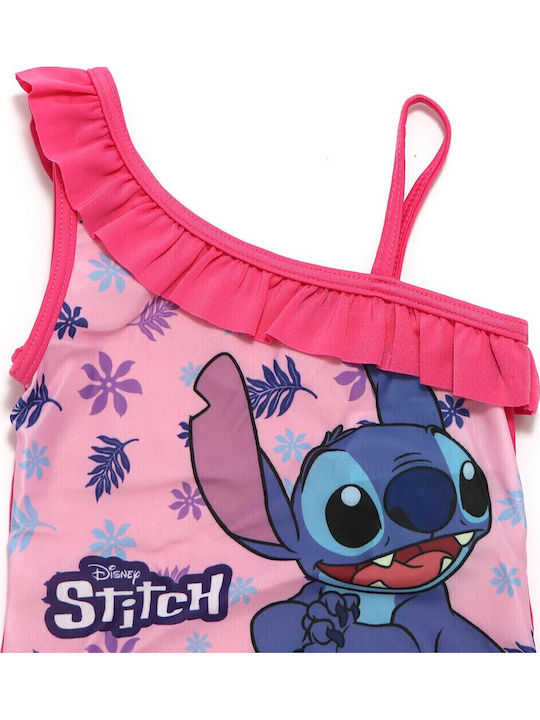 Disney Lilo & Stitch Παιδικό Μαγιό Ολόσωμο Ροζ-κοραλι