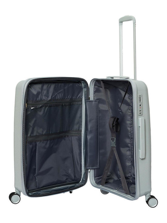 RCM Medium Hard Gray Suitcase with 4 Wheels