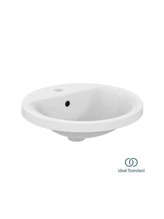 Ideal Standard Connect Round Sphere Επικαθήμενος Νιπτήρας Πορσελάνης 48x48cm Λευκός