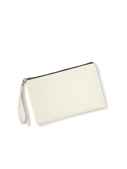 Westford Mill Toiletry Bag Canvas Wristlet in Beige color