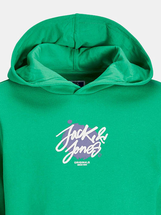 Jack & Jones Fleece - Polar Hanorac pentru copii cu glugă Holly Green