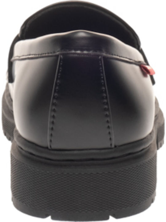 Girls PU Leather Moccasins Black