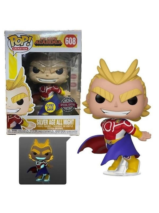 Funko Pop! Tees Animation: Tees Box - Silver Age All Might & Tshirt Large (L) Glows in the Dark