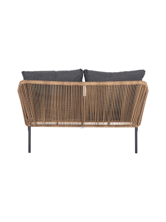 Baffin Zweisitziges Sofa Außenbereich Rattan mit Kissen 129x70x77cm