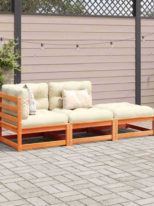 Outdoor Sofa Wooden with Cushions 63.5x63.5x67cm