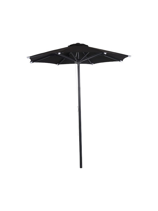 Professional Garden & Terrace Floor Aluminium Round Parasol Black