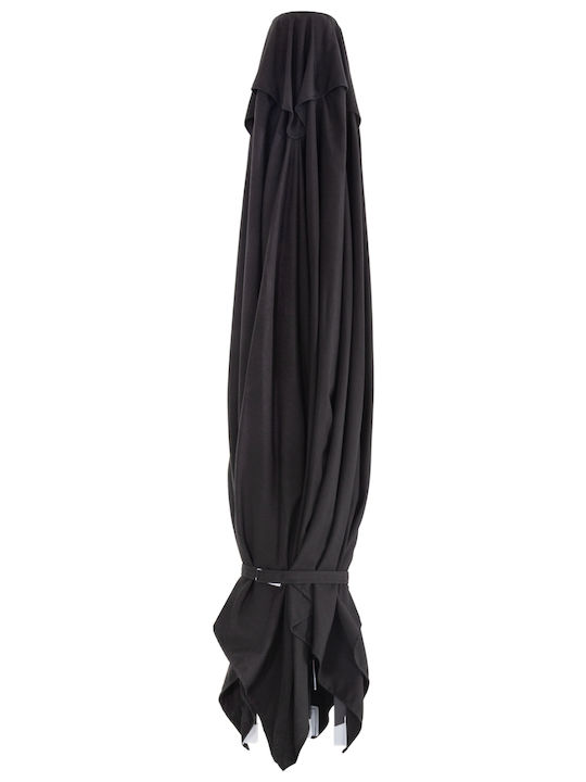 Professional Square Aluminum Black Garden & Terrace Parasol 2.20x2.20m