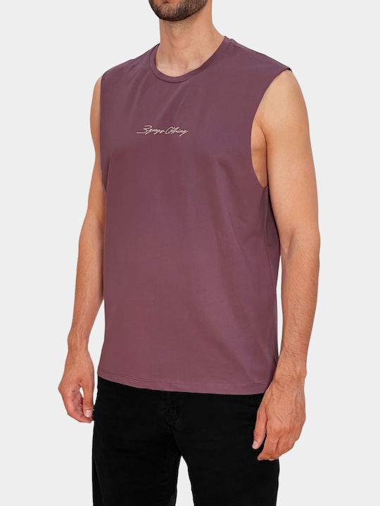 3Guys Men's Sleeveless Blouse Berry