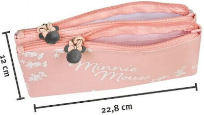 Pencil Case White Pink 1pc Collectible Minnie Mouse 2 Pockets