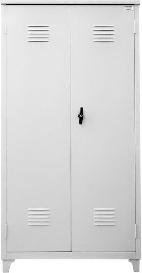 Doppelflügeliger Außenschrank 790G Metallisch Galvanisiert mit Verriegelungsfunktion mit 3 Regalen 90x45x175cm