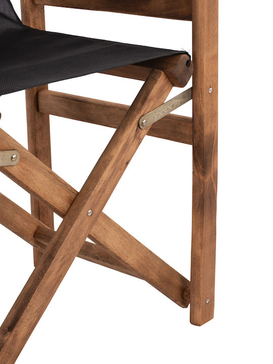 Director's Chair Wooden Limnos Black Velvet-Black Metal 57x54x88.5cm
