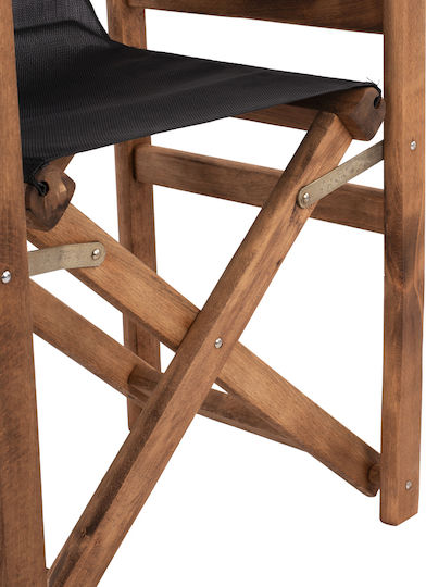 Director's Chair Wooden Limnos Black Velvet-Black Metal 57x54x88.5cm
