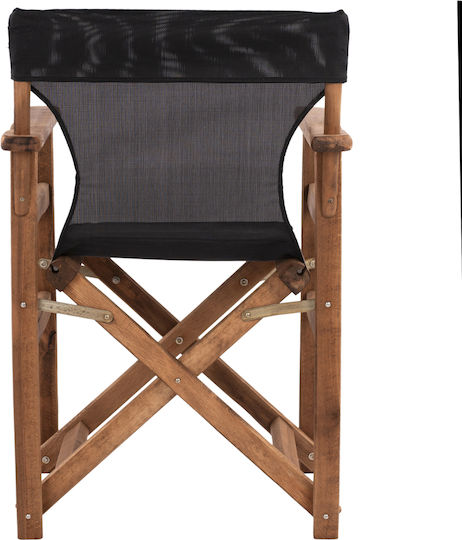 Director's Chair Wooden Limnos Black Velvet-Black Metal 57x54x88.5cm