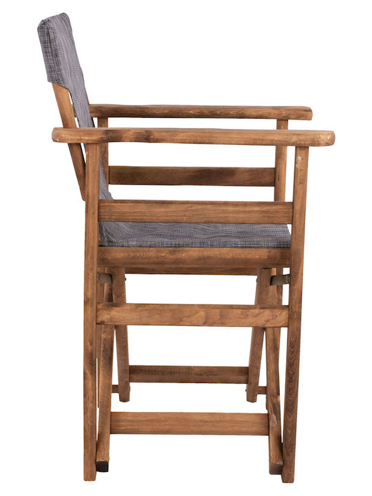 Καρέκλα Σκηνοθέτη Ξύλινη Λήμνος Γκρί 57x54x88.5εκ.