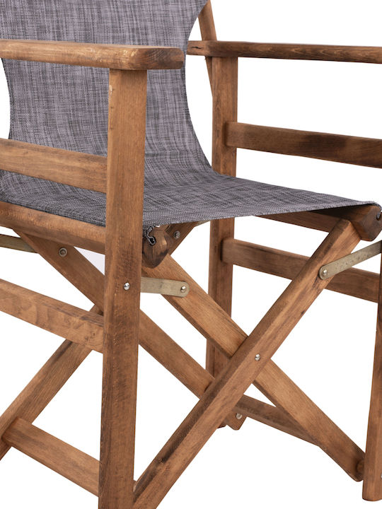 Καρέκλα Σκηνοθέτη Ξύλινη Λήμνος Γκρί 57x54x88.5εκ.