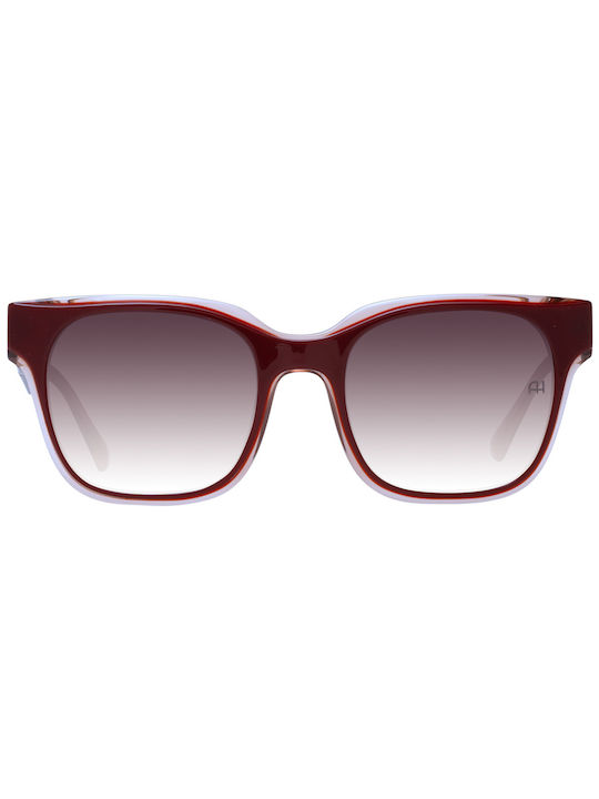 Ana Hickmann Women's Sunglasses with Burgundy Plastic Frame and Red Gradient Lens AH9344 H03