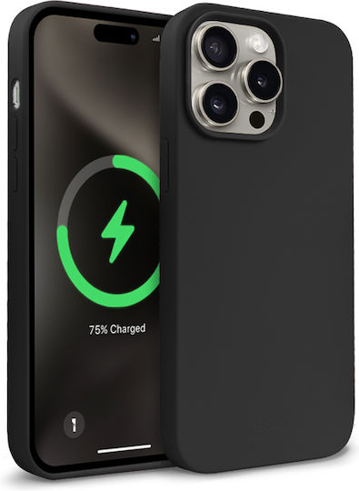 Crong Color Back Cover Σιλικόνης Μαύρο (iPhone 15 Pro)