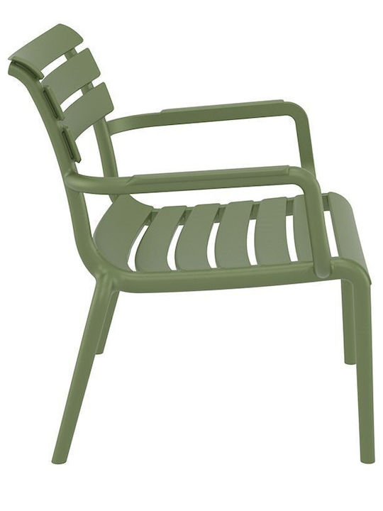 Outdoor Chair Polypropylene Paris Lounge Olive Green 20x70x95cm