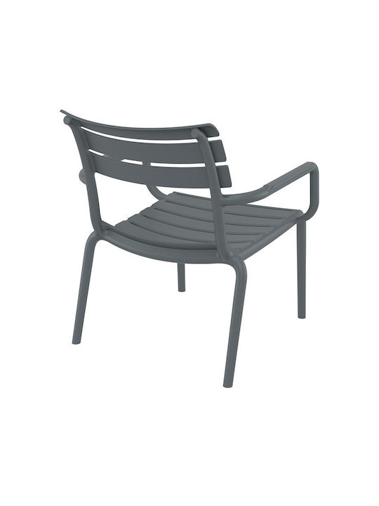 Outdoor Chair Polypropylene Paris Lounge Dark Grey 20x70x93cm