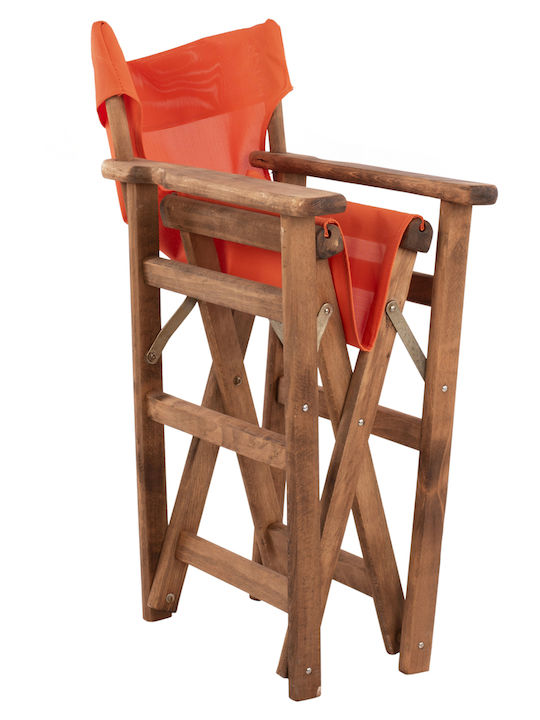 Director's Chair Wooden Walnut / Orange 1pcs 57x54x88.5cm.