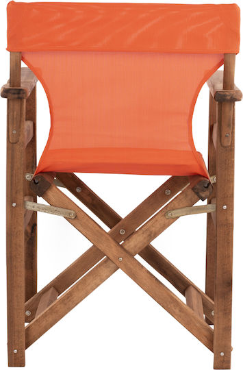 Director's Chair Wooden Walnut / Orange 1pcs 57x54x88.5cm.
