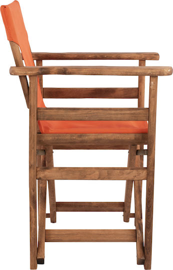 Director's Chair Wooden Walnut / Orange 1pcs 57x54x88.5cm.