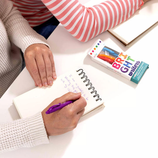 Retractable Bright Writers Colored Pens Set 6