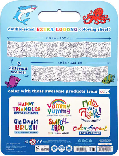 Coloring Book 1.5m Length Double-Sided Color-A-Loong Underwater Adventure