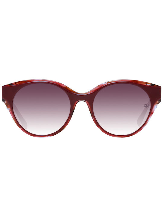 Ana Hickmann Women's Sunglasses with Burgundy Plastic Frame and Red Gradient Lens AH9345 H03