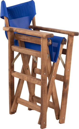 Director's Chair Wooden Walnut / Blue 57x54x88.5cm