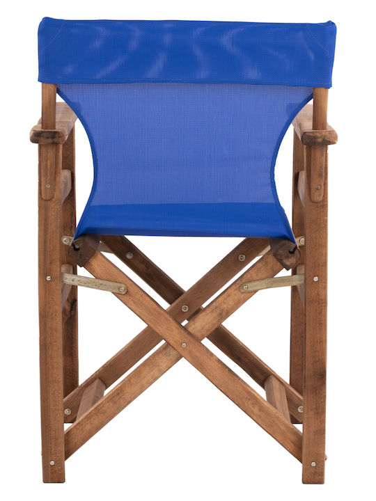 Director's Chair Wooden Walnut / Blue 57x54x88.5cm