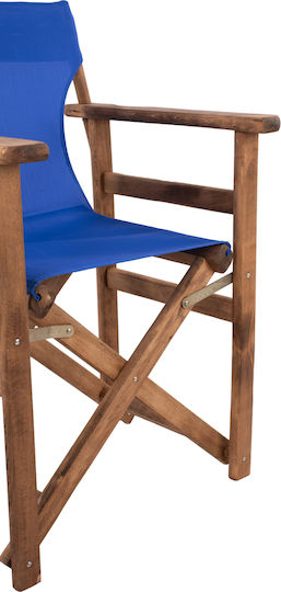 Director's Chair Wooden Walnut / Blue 57x54x88.5cm
