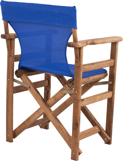 Director's Chair Wooden Walnut / Blue 57x54x88.5cm